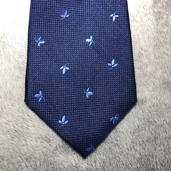 Michael Kors Blue Floral Pattern Tie 100% Silk